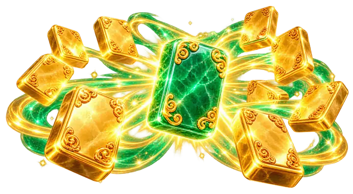 Peça de jade brilhante transformando as peças ao redor